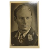 Luftwaffe - Muotokuvapostikortti Ritterkreuzträger Hauptmann Werner Baumbachista - Portraitpostkarte von Ritterkreuzträger Hauptmann Werner Baumbach